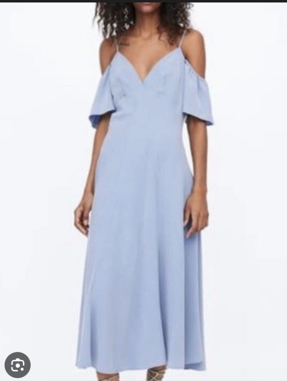 Zara midi dress size fits SMALL baby blue